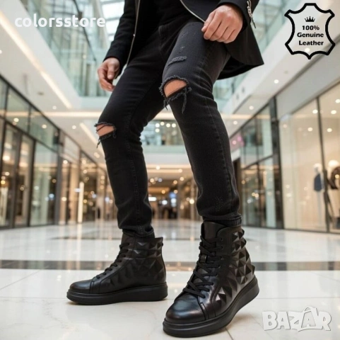 Мъжки боти - черна ЕСТЕСТВЕНА КОЖА - PA256009A-5 