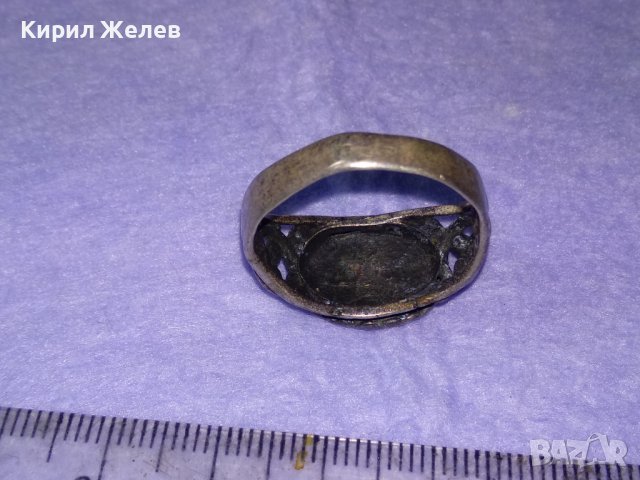 СТАРИНЕН ЕМАЙЛИРАН ОСМАНСКИ СРЕБЪРЕН ПРЪСТЕН СРЕБРО 925 със СУЛТАНСКА ТУГРА РЪЧНА ИЗРАБОТКА 40619, снимка 14 - Антикварни и старинни предмети - 42614275