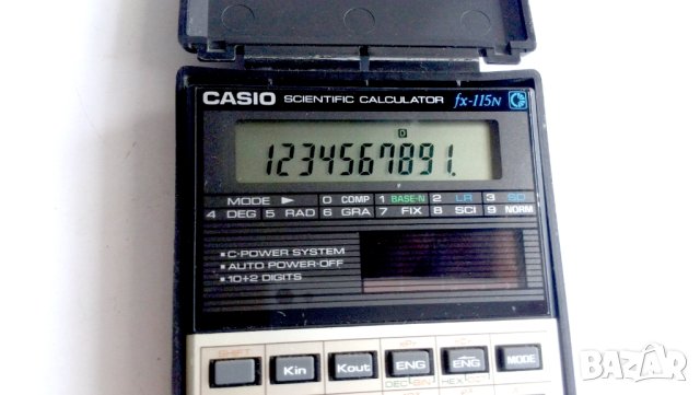 Винтидж ръчен научен калкулатор Casio FX-115N с кутия работи, снимка 4 - Антикварни и старинни предмети - 41907984