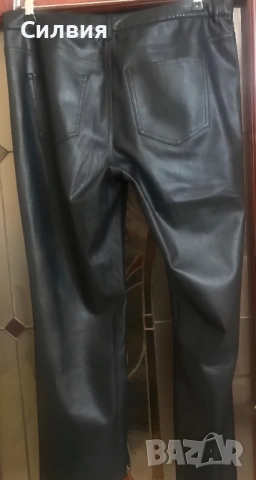 НОВ дамски лъскав кожен панталон "Hugo Boss" / "Хюго Бос" от истинска естествена кожа, размер L, снимка 2 - Панталони - 53205609