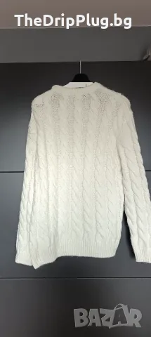 Zara размер L,XL мъжки дебел пуловер цвят екрю , снимка 2 - Пуловери - 56184884