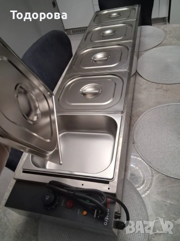 Бен Мари със стъклен капак - електрическа - с 5 контейнера GN 1/2, снимка 2 - Обзавеждане на кухня - 53433174