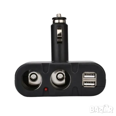 Разклонител за запалка с 2 гнезда и 2 USB порта 100W, снимка 3 - Аксесоари и консумативи - 55863037