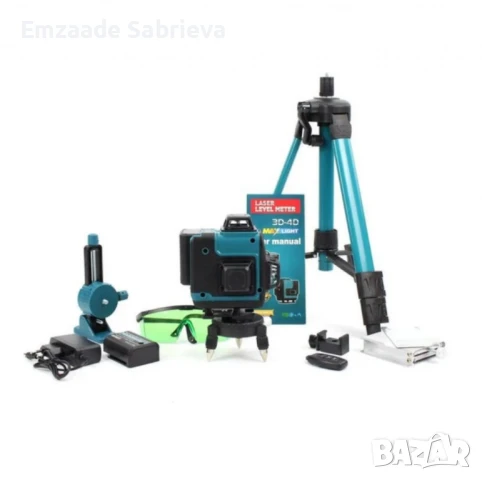 Самонивелиращ Лазерен Нивелир 4D с 16 Линии, Зелен Лазер, Тринога и Куфар, снимка 8 - Измервателни инструменти - 50566086