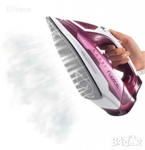 Парна ютия – 2200W, керамична плоча, 380мл резервоар, лилава и синя, снимка 2 - Ютии - 52842407