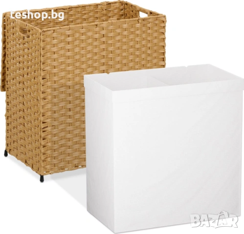 Кош за пране ратан Relaxdays 110 литра, снимка 3 - Други - 53755857