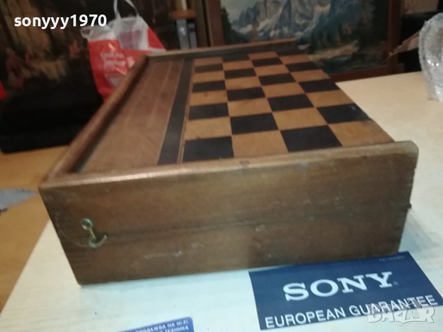 СТАРА ФРЕНСКА ДЪРВЕНА КУТИЯ ЗА ТАБЛА И ШАХ L2406231814, снимка 7 - Антикварни и старинни предмети - 41342433