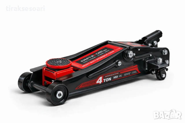 Нископрофилен хидравличен крик KraftRoyal 4T с двойна помпа 75-510 мм