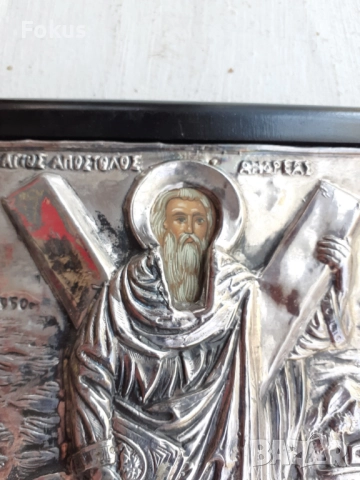 Голяма сребърна икона със сертификат, снимка 3 - Антикварни и старинни предмети - 51498369
