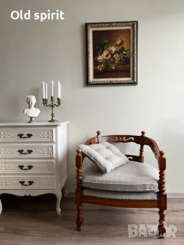 Италианско кресло от средата на миналия век, снимка 2 - Антикварни и старинни предмети - 48090516