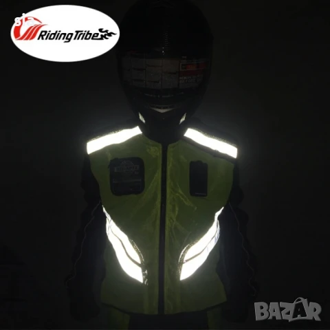 Светлоотразителна Жилетка за мотоциклетист, кросов мотор, Атв, Велосипед, снимка 2 - Аксесоари и консумативи - 47038252
