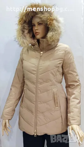 Дамско яке код 25 - бежово, снимка 2 - Якета - 56105808