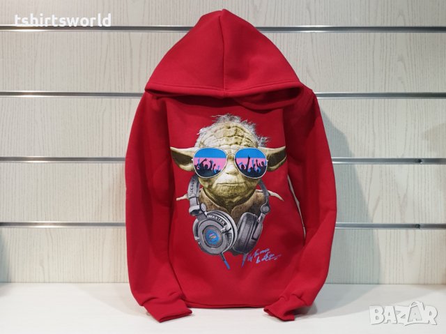 Нов детски суичър с трансферен печат Йода, Star Wars (Междузвездни войни) в червен цвят, снимка 5 - Детски анцузи и суичери - 39173839