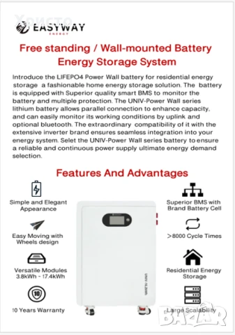Lifepo4 батерия Easyway 14.33 / 16.2 kwh
