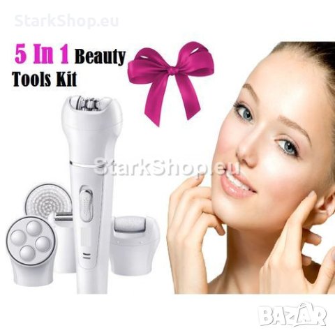 Епилатор 5в1 четка за лице, самобръсначка, масажор Beauty Tools Browns kemei