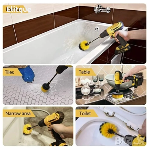 Комплект 3 почистващи четки за винтоверт 150, снимка 3 - Други стоки за дома - 52862428