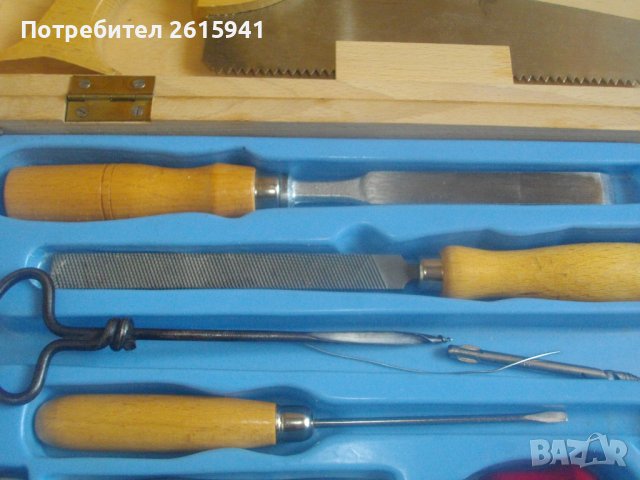 Нов Немски Комплект Мини Ръчни Инструменти в Дървен Куфар-15 бр-Старо Качество-За Моделизъм , снимка 6 - Куфари с инструменти - 41538159