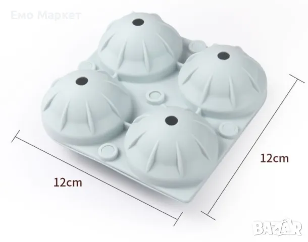 Силиконови формички за лед с форма на четири големи топки, снимка 2 - Други - 49213378