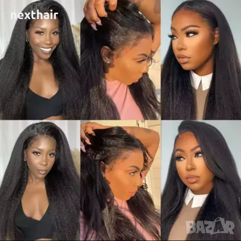 Yaki Kinky дълга черна перука с дантела лейс фронт , снимка 9 - Аксесоари за коса - 49863976