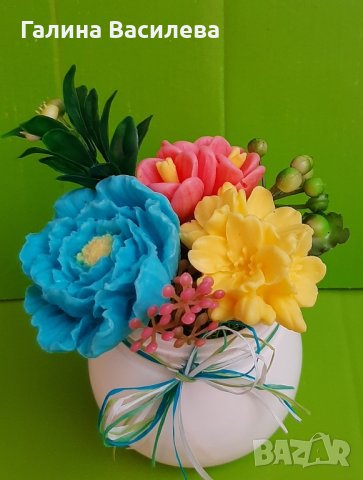 Ръчно изработени цветя от сапун, снимка 9 - Арт сувенири - 39495707