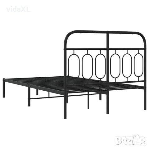 vidaXL Метална рамка за легло с горна табла, бяла, 120x200 см, снимка 6 - Спални и легла - 56147475