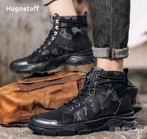 Нови мъжки кубинки черни камуфлажни непромокаеми ботуши тактически обувки 44/45, снимка 10 - Маратонки - 53154636