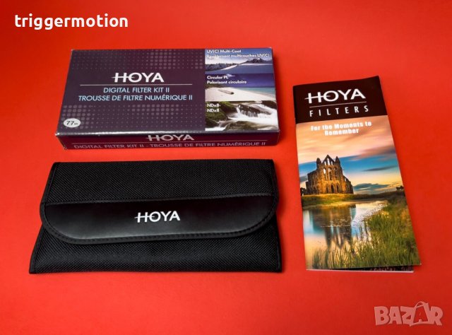 Филтър Кит Hoya Ø 77mm Digital CIR-PL, NDX8, HMC UV + Калъф & Кутия, снимка 6 - Обективи и филтри - 41360595