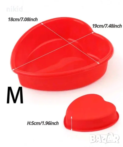 Сърце силиконова форма за направа печене кекс торта блат сладкиш желиран десерт молд тава, снимка 5 - Форми - 46813929