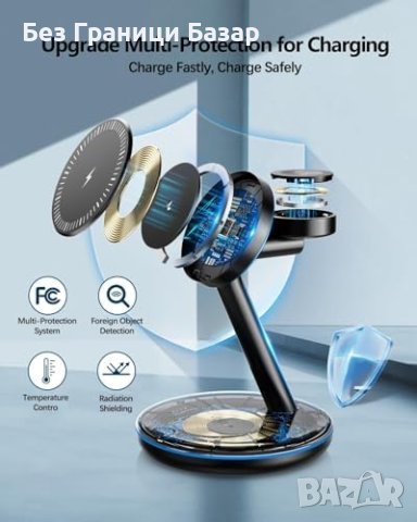 Ново Универсално Магнитно Зарядно 3 в 1 за Apple Устройства, снимка 3 - Друга електроника - 44255976