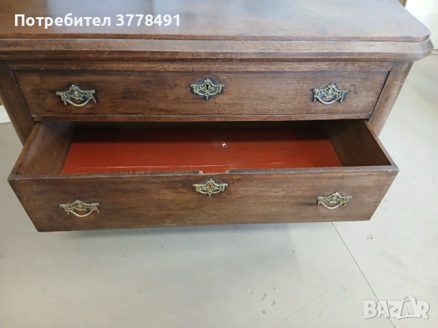 Антично дървен скрин с четири чекмеджета., снимка 4 - Скринове - 53839635