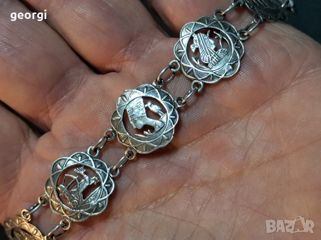 египетска сребърна гривна уникат , снимка 14 - Гривни - 52047751