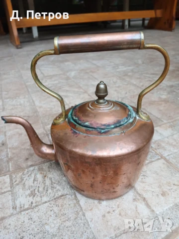 Стар меден чайник, снимка 6 - Антикварни и старинни предмети - 50568510