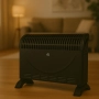 Конвекторен отоплител Rosberg – 2000W, 3 степени, с вентилатор, защита от прегряване, черен, снимка 5