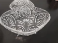 Кристална бонбониера, захарница, стъклена гарафа и кристална чаша, снимка 3