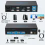 CMSTEDCD SW220S HDMI KVM Switch 2 компютъра / 2 монитора – 4K 60Hz, Dual Monitor, USB 2.0, снимка 2