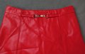Orsay XS/S (EU 34) ярко червена кожена пола, снимка 6