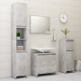 Комплект мебели за баня от 3 части, бетонно сив, ПДЧ