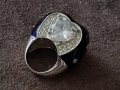 Стилен сребърен с емайл елегантен пръстен ПЛАНИНСКИ КРИСТАЛ, снимка 12