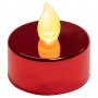 Комплект от 4 LED чаени свещи, червени свещи с батерии, без пламък, коледни свещи , снимка 2
