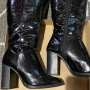 Черни високи ботуши до коляно, снимка 6