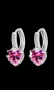 Sale Сребърни висящи обеци сърца с кристали,pink/нови, снимка 1 - Колиета, медальони, синджири - 44617439