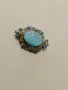 Стара Дамска Брошка със сини циркони и филигран, снимка 8