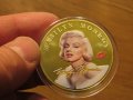Възпоменателната монета с позлата  Мерлин Монро за ценители и колекционери е колекционерски предмет,, снимка 3