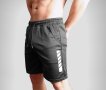Мъжки черни спортни къси панталони за фитнес и тичане 