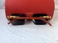 Cartier висок клас слънчеви очила Мъжки Дамски слънчеви с дървени дръжки, снимка 13