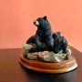 Колекционерска декоративна фигура Черна мечка с малко мече, снимка 10