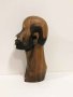 Африка, дърво, фигура, скулптура, мъж, антик, бюст, снимка 3