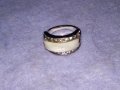 СТИЛЕН КРАСИВ СКЪПОЦЕНЕН АРТ ПРЪСТЕН НИКЕЛИРАНА БЛАГОРОДНА СТОМАНА с ЦИРКОНИ и БЯЛ АХАТ 30796, снимка 13