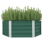 vidaXL Повдигната леха, 129x129x45 см, поцинкована стомана, зелена, снимка 1