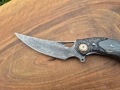 Уникален сгъваем ръчно изработен нож,Дамаска стомана VG10 с кания, снимка 7